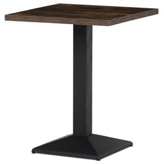 Jedálenský stôl 60x60, MDF 3D dekor staré drevo, kov, čierny lak ()