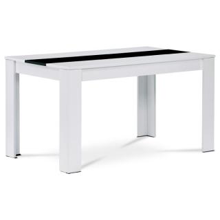 Jedálenský stôl biele lamino, dekoratívny čierny pruh, 138x80 ()
