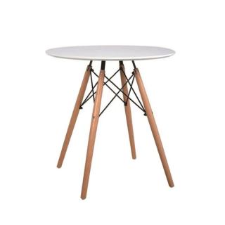 Jedálenský stôl, drevo buk + MDF, biela 60 (k229163)