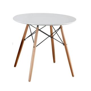 Jedálenský stôl, drevo buk + MDF, biela 80 (k228379)