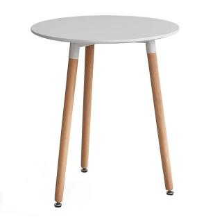 Jedálenský stôl okrúhly, biela-buk, 60 (k256705)