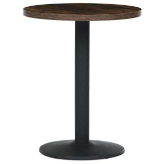 Jedálenský stôl priemer 60, MDF 3D dekor staré drevo, kov, čierny lak ()