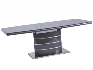 Jedálenský stôl rozkladací na stredovej podnoži 160-220, sivý lak