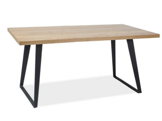 Jedálenský stôl v industriálnom štýle 150, dub/čierna