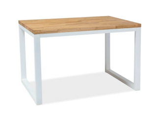 Jedálenský stôl v industriálnom štýle z masívu 150, dub/biela