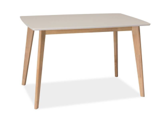 Jedálenský stôl z MDF dosky, dub bielený/biela (n147146)