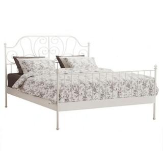 Jednoduchá posteľ kovová 160x200, s lamelovým roštom, biela