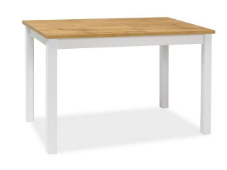 Jednoduchý jedálenský stôl 100, dub wotan-biely mat