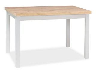 Jednoduchý jedálenský stôl 120, dub artisan/biely mat