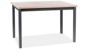 Jednoduchý jedálenský stôl 120, dub wotan/čierna (n189464)