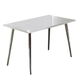 Jednoduchý jedálenský stôl biely extra vysoký lesk HG