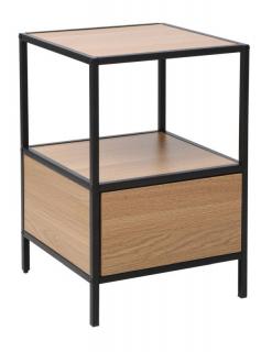 Jednoduchý nočný stolík, dub-čierny mat (n302723)