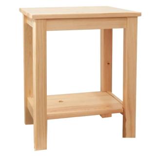 Jednoduchý nočný stolík z masívneho borovicového dreva, prírodná