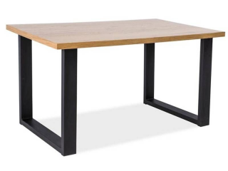 Jednoduchý stôl do jedálne 120, dub/čierna (n147430)