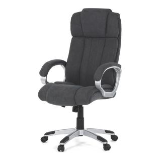 Kancelárska stolička, plast v striebornej farbe, šedá látka