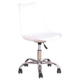 Kancelárska stolička s plastovým tvarovaným sedadlom biela