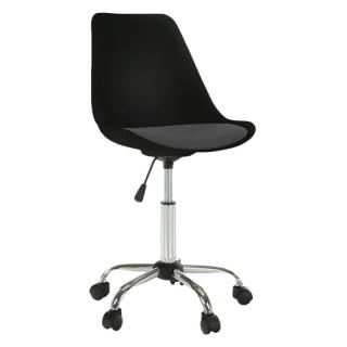 Kancelárska stolička s plastovým tvarovaným sedadlom čierna/tmavosivá