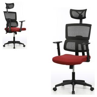 Kancelárska stolička s výškovo nastaviteľnými opierkami bordová ()