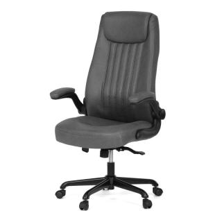 Kancelárska stolička, šedá koženka, kov čierna (a-C708 šedá)