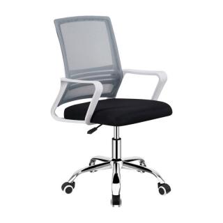 Kancelárska stolička, sieťovina sivá a látka čierna