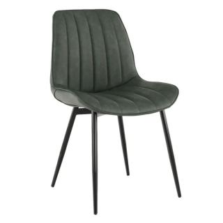 Komfortná stolička čalúnená ekokožou v prevedení zelená