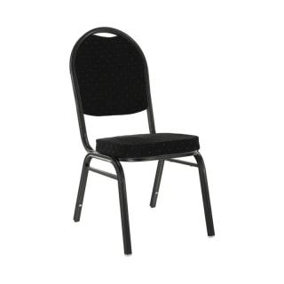 Konferenčná stohovateľná stolička čierna/tmavosivý rám