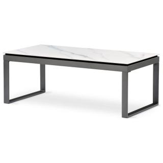 Konferenčný stolík 120x60, biely mramor, nohy šedý kov (a-284)