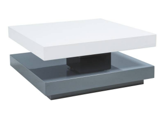 Konferenčný stolík s inovatívnym dizajnom, biely lak/sivý lak