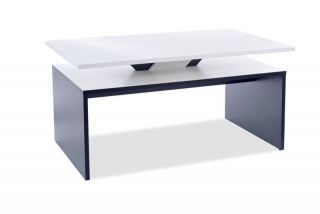 Konferenčný stolík s unikátnym tvarom, biely mat/čierny mat