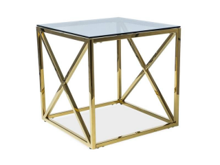Konferenčný stolík so sklom 55, zlatá (n146861)