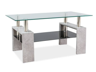 Konferenčný stolík v modernom dizajne so sklom, betón