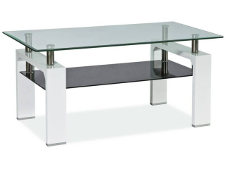 Konferenčný stolík v modernom dizajne so sklom, biely lak
