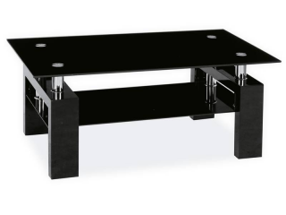 Konferenčný stolík v modernom dizajne so sklom, čierny lak