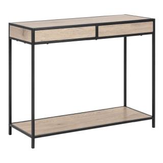 Konzolový stolík s moderným dizajnom, dub/čierna (k300380)