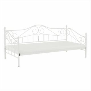 Kovová posteľ biela, 90x200 (k252384)