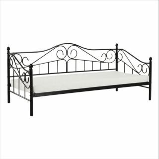 Kovová posteľ čierna, 90x200 (k252383)