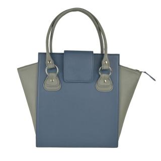 Kožená luxusná kabelka v modro šedej farbe (VK8644ms)