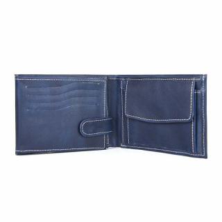 Kožená peňaženka 8552 v modrej farbe, ručne tieňovaná