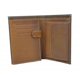 Luxusná kožená peňaženka vo svetlo hnedej farbe, ručne tieňovaná