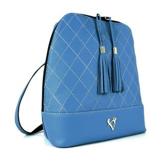 Luxusný dámsky kožený ruksak z prírodnej kože v modrej farbe