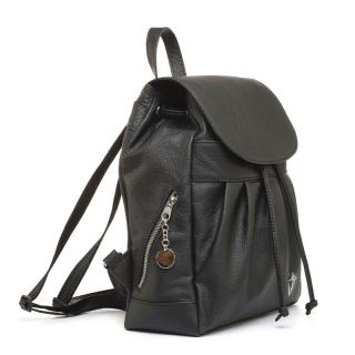 Luxusný kožený ruksak z pravej hovädzej kože 8665 v čiernej farbe