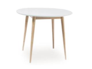 Malý jednoduchý a elegantný jedálenský stôl, biela-dub bielený