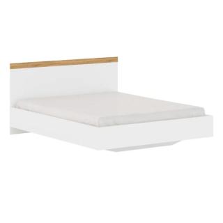 Manželská pohodlná posteľ 160, biela-dub wotan (k352393)