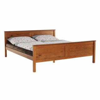 Manželská posteľ 160, borovicové drevo v odtieni dub