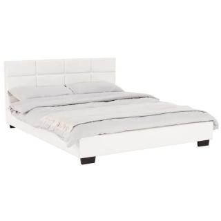Manželská posteľ 160x200 v bielej textilnej koži (k71439)