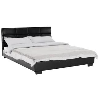Manželská posteľ 160x200 v čiernej textilnej koži (k71440)