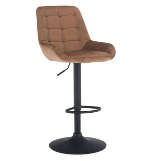 Moderná a dizajnová barová stolička, hnedá Velvet látka
