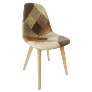 Moderná a dizajnová jedálenská stolička patchwork (k256781)
