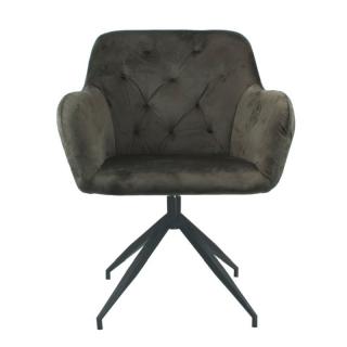 Moderná a pohodlná otočná stolička, hnedá Velvet látka