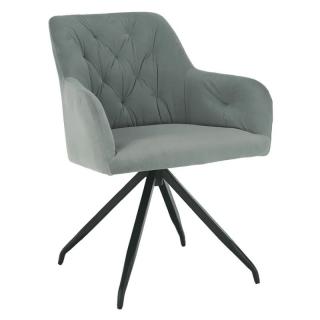 Moderná a pohodlná otočná stolička, sivá Velvet látka
